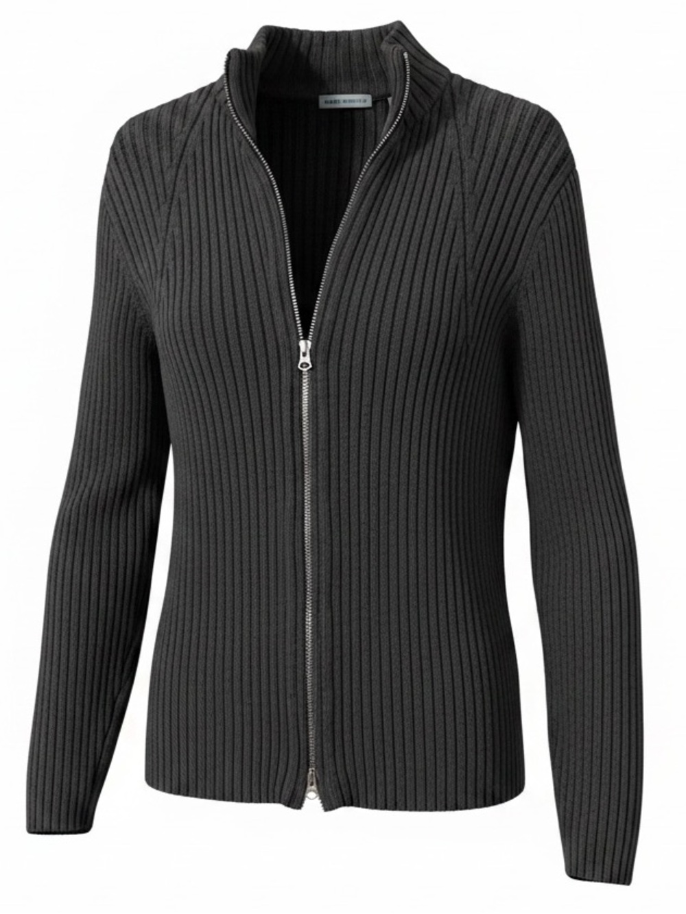 Marsh Landing ll Gray Ribbed Knit 2 Zip Cardigan Size 1X